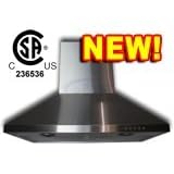 Euro-Kitchen SPAGNA VETRO 30-inch Stainless Steel Range Hood - SV168F-30