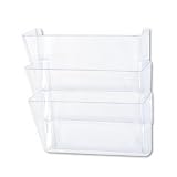 Rubbermaid 47014 Stak-a-file three-pocket wall file, letter size, clear
