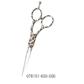 Ae Professional Shear, Leopard Design Handles With Japanese Stainless Steel Forged Blades 5.75"