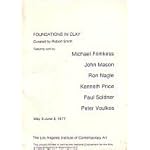 FOUNDATIONS IN CLAY: FEATURING WORKS BY MICHAEL FRIMKESS, JOHN MASON, RON NAGLE, KENNETH PRICE, PAUL SOLDNER, PETER VOULKOS book cover