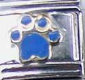 Clearly Charming Blue Paw Print Animal Italian Charm