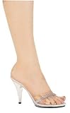 405 Jesse, 4 Inch Heel Clear Mule With Rhinestones, by Ellie Shoes