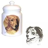 Australian Shepherd Cookie Jar, Porcelain by Rosalinde (10' X 7')