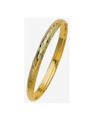 5mm Lazer Hollow Gold Bangle Bracelet