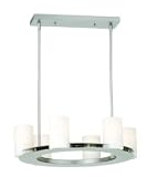 Forecast F1861-16 Ingo - Six Light Chandelier, Gun Metal, Etch White Opal