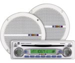 Dual 100-Watt AM / FM / CD Marine Receiver with Detachable Face and 6.5