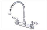 2 Handle Chrome Gooseneck Kitchen Faucet w L Hdls
