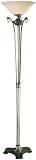 Adela Frosted Glass Wood/Bronze Torchiere