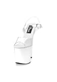 Women's 7.5 Inch Stiletto Heel With 3.5 Inch Platform Sandal (Clear/White;11)