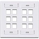 Leviton QuickPort Dual-Gang With Designation ID Windows - Wall plate - white - 12 ports