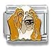 Clearly Charming Blood Hound Dog Breed Canine Collection Italian Charm 18k Gold by Casa D'Oro