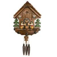 River City Clocks One Day Chalet Style Musical Cuckoo Clock with Beer Drinkers Raising Mugs – 14 Inches Tall – Model # M424-14