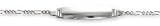 14k White Figaro Link Childrens ID Bracelet - 6 Inch
