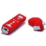 Nintendo Wii Remote Control Nunchuck Silicone Skin - Red
