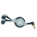 Zip Cord Retractable Headphones - Black