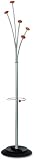 Alba PMFEST Festival Coat Tree with Umbrella Holder, Five Knobs, Metal/Wood, Gray/Mahogany