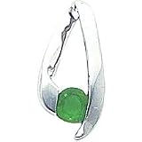 14K White Gold 4mm Emerald May Slide Pendant Jewelry
