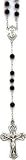Rosary - Sterling Silver Rosary Black Onyx Beads (With Convenient carrying case)