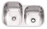 KitchenAid Standard Series Under Mount Offset Combo Bowl w/0 Faucet Holes - KSU90C0MLL/KSU90C0MLL