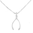 MAKE A WISH Lucky Wishbone Pendant in Sterling Silver on a 16" Sterling Box Chain, #8023
