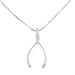 MAKE A WISH Lucky Wishbone Pendant in Sterling Silver on a 16" Sterling Box Chain, #8023