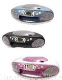 Jensen CD-476-Asst Portable CD Player with AM/FM Radio - Black/Pink/Blue (Colors may vary)