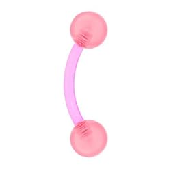 BIOPLAST Pink GLOW in the DARK Eyebrow Ring