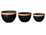 Frankoma Color Works Black Mixing Bowl Set 3-pc.