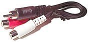 Arista 18-002 Y Adapter - 2 RCA Female to 1 RCA Male