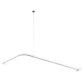 Chrome Corner Shower Rod With Support