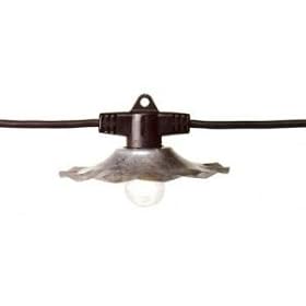 Huntington Lighting 102 Galvi 50 Foot String Light with 10 Galvanized Steel Shades
