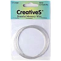 Bright Silver Color Bracelet Memory Wire 12 Loops 