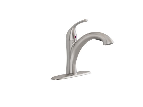 American Standard 4433.100.075 19.1-L by 13.2-W by 3.4-H Quince Pull-Out Kitchen Faucet, Stainless Steel