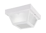 Westinghouse 64498 Energy Star One-Light Outdoor Flush Mount Porch Light, White with Frosted Textured Glass Panels
