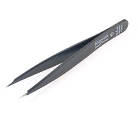 Black Coated Toplnox Pointed Tweezers by Niegeloh. Made in Solingen, Germany
