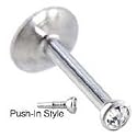 Cz Clear Gem Labret Monroe body jewelry piercing lip chin tragus targus Ring 16g