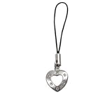 Heart W/ Crystals Mobile Strap - Cell Phone Accessory Skeleton Figure