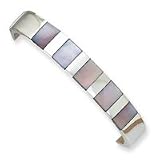 Sterling Silver 10mm Pink Enameled Hinged Bangle QB291