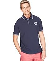 Blue Harbour Pure Cotton Striped Trim Polo Shirt