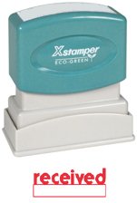Xstamper One-Color Title Message Stamp, Received, Pre-Inked/Re-Inkable, Red (1223)