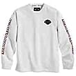 Harley-Davidson&reg; Men's White Long Sleeve Crew Neck Shirt. Embroidery. 98222-07VM