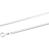 14K White Gold Solid Beveled Herringbone Chain - 16 inches