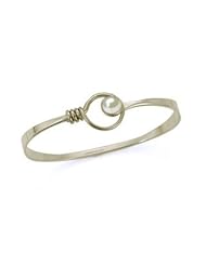 Ed Levin, Grand Saratoga Bracelet, .925 Sterling Silver, White Pearl, Sizes S - L, Expandable