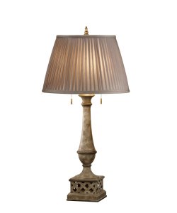 Murray Feiss 10121 Privet 2 Light Table Lamp with Pull Chain Switch, Stone On Sale