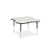 Quick Ship: 4000 Series 48 Clover Activity Table with Short Legs Laminate: Grey Nebula, Banding: Squash