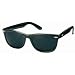 1980's Black Wayfarer Style Fashion Sunglasses with Super Dark Lens - Black