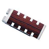 Wood and Mother of Pearl Money Clip in Stainless Steel by Fred Meyer Jewelers