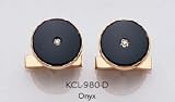 14K Gold Onyx 2 Point Diamonds Cuff Links