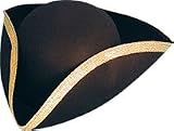 from Pams Tricorn Hat Black with Gold Trim