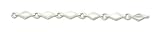 Sterling Silver White Cats Eye Diamond Shaped Childrens Bracelet - 5 inch